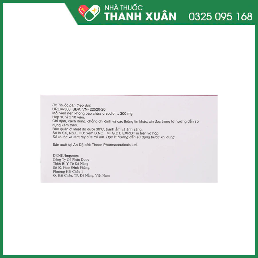 Urliv-300 thuốc điều trị tan sỏi mật cholesterol và xơ gan mật